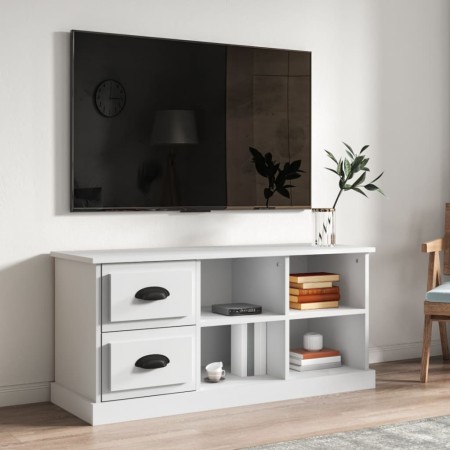 Weißer TV-Schrank aus Sperrholz, 102 x 35,5 x 47,5 cm von vidaXL, TV-Möbel - Ref: Foro24-816176, Preis: 53,64 €, Rabatt: %