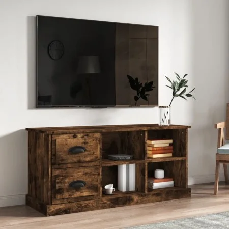 Smoked oak plywood TV cabinet 102x35.5x47.5cm by vidaXL, TV Furniture - Ref: Foro24-816181, Price: 69,84 €, Discount: %