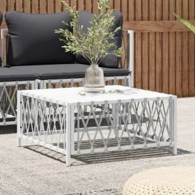 Garden table woven fabric white 70x70x34 cm by vidaXL, Modular outdoor sofas - Ref: Foro24-364141, Price: 38,04 €, Discount: %