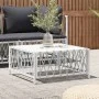Mesa de jardín tela tejida blanco 70x70x34 cm de vidaXL, Sofás modulares de exterior - Ref: Foro24-364141, Precio: 38,04 €, D...