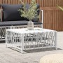 Mesa de jardín tela tejida blanco 70x70x34 cm de vidaXL, Sofás modulares de exterior - Ref: Foro24-364141, Precio: 48,70 €, D...