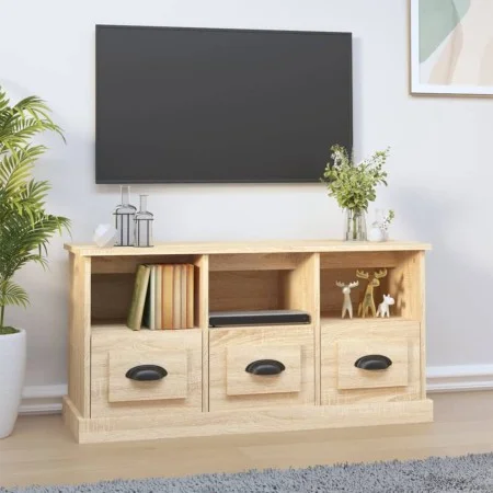 Sonoma oak plywood TV cabinet 100x35x50 cm by vidaXL, TV Furniture - Ref: Foro24-816291, Price: 69,19 €, Discount: %