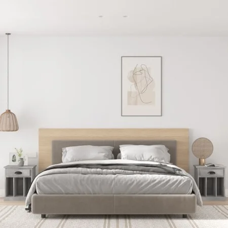 Mesitas de noche 2 unidades gris hormigón 43x36x50 cm de vidaXL, Mesitas de noche - Ref: Foro24-816353, Precio: 64,23 €, Desc...