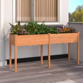 Planter with solid brown fir wood lining 161x45x76 cm by vidaXL, Pots and planters - Ref: Foro24-364237, Price: 89,25 €, Disc...