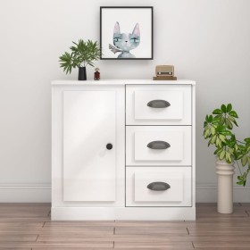 Hochglanzweißes Sperrholz-Sideboard 70 x 35,5 x 67,5 cm von vidaXL, Sideboards - Ref: Foro24-816194, Preis: 74,81 €, Rabatt: %