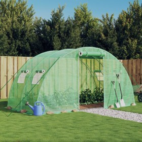 Invernadero con estructura de acero verde 8 m² 4x2x2 m