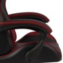 Silla gaming con reposapiés cuero sintético negro y rojo tinto