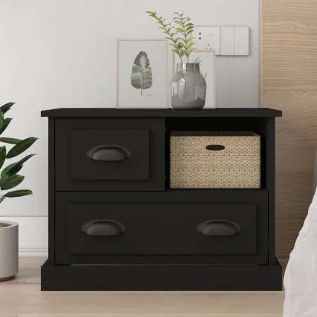 Mesita de noche negra 60x39x45 cm de vidaXL, Mesitas de noche - Ref: Foro24-816361, Precio: 60,96 €, Descuento: %