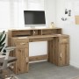 Escritorio con LED madera ingeniería roble artisian 140x55x91cm