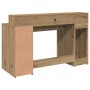 Escritorio con LED madera ingeniería roble artisian 140x55x91cm