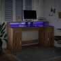 Escritorio con LED madera ingeniería roble artisian 160x55x91cm