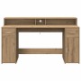 Escritorio con LED madera ingeniería roble artisian 160x55x91cm