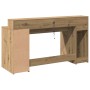 Escritorio con LED madera ingeniería roble artisian 160x55x91cm