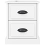 Mesita de noche madera contrachapada blanco brillo 39x39x47,5cm
