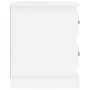 Mesita de noche madera contrachapada blanco brillo 39x39x47,5cm