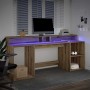 Escritorio con LED madera ingeniería roble artisian 200x55x91cm
