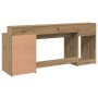 Escritorio con LED madera ingeniería roble artisian 200x55x91cm