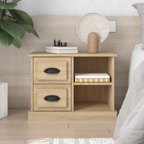Mesita de noche color roble Sonoma 60x35,5x45 cm de vidaXL, Mesitas de noche - Ref: Foro24-816371, Precio: 50,09 €, Descuento: %