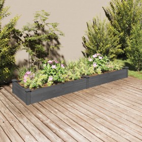 Jardinera arriate con forro madera abeto gris 240x60x25 cm