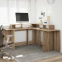 Escritorio con luz LED madera ingeniería artisian 152x152x91 cm