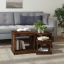 Mesas de centro 3 uds madera de ingeniería roble ahumado de vidaXL, Mesas de centro - Ref: Foro24-816493, Precio: 71,06 €, De...