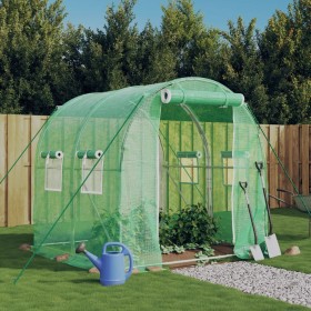 Invernadero con estructura de acero verde 4 m² 2x2x2 m