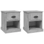 Mesitas de noche 2 uds madera contrachapada gris 39x39x47,5 cm de vidaXL, Mesitas de noche - Ref: Foro24-816137, Precio: 55,3...