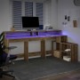 Escritorio con LED madera ingeniería artisian 200x104x91 cm