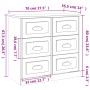 Weißes Sperrholz-Sideboard 70x35,5x67,5 cm von vidaXL, Sideboards - Ref: Foro24-816432, Preis: 107,21 €, Rabatt: %