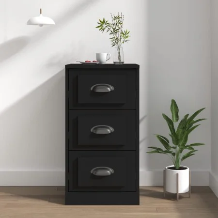Aparador de madera contrachapada negro 36x35,5x67,5 cm de vidaXL, Aparadores - Ref: Foro24-816217, Precio: 59,59 €, Descuento: %