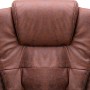 Silla de oficina de masaje piel de ante sintética marrón claro