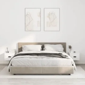Wand-Nachttische 2 Stück glänzend weiß 41,5x36x28 cm von vidaXL, Nachttische - Ref: Foro24-816381, Preis: 58,50 €, Rabatt: %