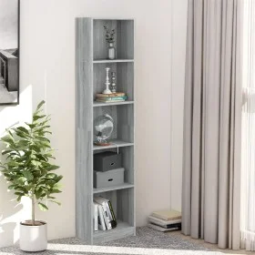 5-level Sonoma gray plywood bookshelf 40x24x175 cm by vidaXL, Bookcases and shelves - Ref: Foro24-816069, Price: 65,03 €, Dis...