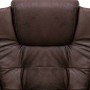 Silla de oficina de masaje piel de ante sintética marrón oscuro