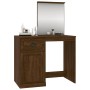 Spiegel-Schminktisch aus braunem Eichensperrholz, 90 x 50 x 132,5 cm von vidaXL, Schlafzimmerkommoden - Ref: Foro24-816767, P...