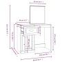 Brown oak plywood mirror dressing table 90x50x132.5 cm by vidaXL, Bedroom Dressers - Ref: Foro24-816767, Price: 83,68 €, Disc...