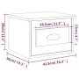Mesita de noche de pared color roble Sonoma 41,5x36x28 cm de vidaXL, Mesitas de noche - Ref: Foro24-816382, Precio: 36,12 €, ...