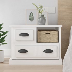 Mesita de noche blanco brillante 60x39x45 cm de vidaXL, Mesitas de noche - Ref: Foro24-816362, Precio: 63,17 €, Descuento: %
