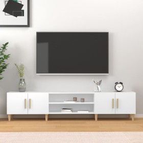 Mueble para TV madera contrachapada blanco 180x31,5x40 cm