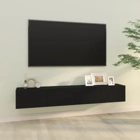TV-Wandmöbel 2 Stück schwarzes Sperrholz 100x30x30 cm von vidaXL, TV-Möbel - Ref: Foro24-804545, Preis: 94,78 €, Rabatt: %