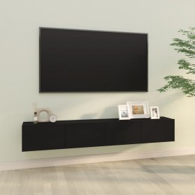 TV-Wandmöbel 2 Stück schwarzes Sperrholz 100x30x30 cm von vidaXL, TV-Möbel - Ref: Foro24-804545, Preis: 96,85 €, Rabatt: %