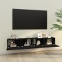 Muebles TV pared 2 uds madera contrachapada negro 100x30x30 cm de vidaXL, Muebles TV - Ref: Foro24-804545, Precio: 100,32 €, ...