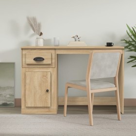 Oak plywood desk with drawer 115x50x75 cm by vidaXL, Desks - Ref: Foro24-816475, Price: 95,89 €, Discount: %