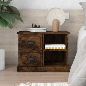 Mesita de noche color roble ahumado 60x35,5x45 cm de vidaXL, Mesitas de noche - Ref: Foro24-816373, Precio: 49,54 €, Descuent...