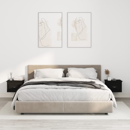 Mesitas de noche de pared 2 uds negra 41,5x36x28 cm de vidaXL, Mesitas de noche - Ref: Foro24-816379, Precio: 64,96 €, Descue...