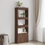 Aparador alto madera de ingeniería roble marrón 63x33x180 cm