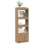 Aparador alto madera de ingeniería roble artesanal 63x33x180 cm