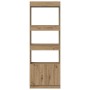 Aparador alto madera de ingeniería roble artesanal 63x33x180 cm