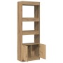 Aparador alto madera de ingeniería roble artesanal 63x33x180 cm