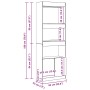 Aparador alto madera de ingeniería roble artesanal 63x33x180 cm